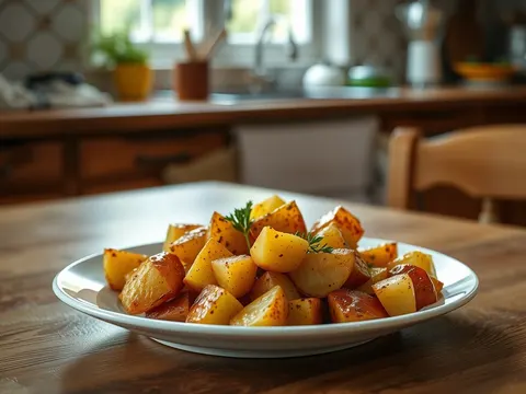 Bratkartoffeln mit Spargel und Bärlauch