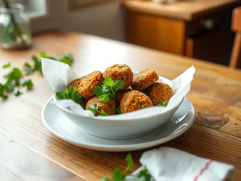 Falafel aus dem Backofen mit Joghurt-Tahin-Soße