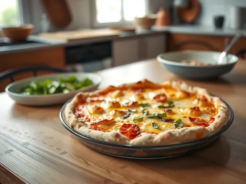 Pfifferling Pizza – mit Crème fraîche und Thymian