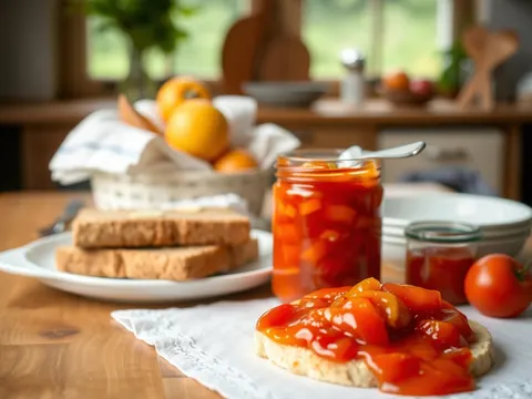 Sauerkirschmarmelade mit Nektarinen und Mandeln