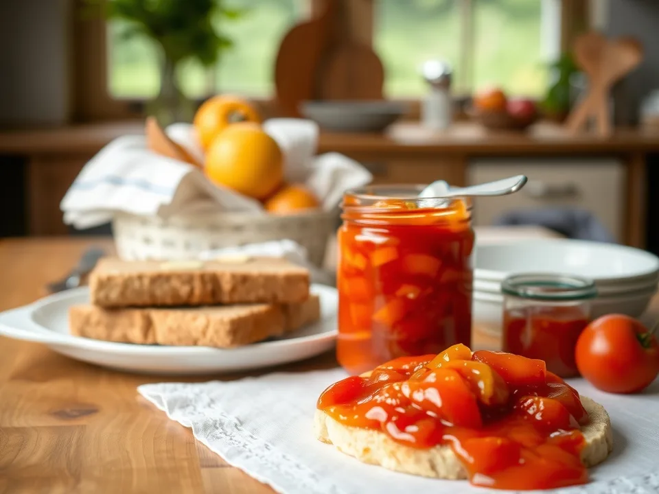 Sauerkirschmarmelade mit Nektarinen und Mandeln