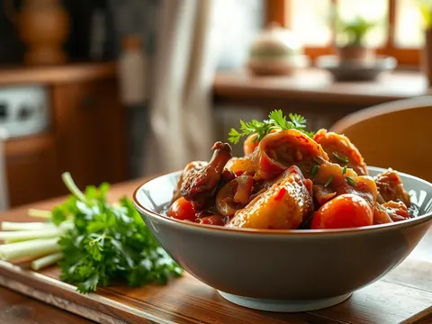 Rougail boucané – geschmorter Räucherbauch nach Réunion-Art
