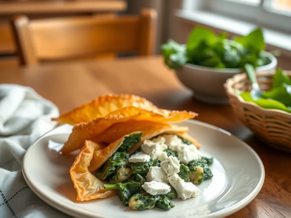 Spinatauflauf mit Filoteig und Feta – griechische Art